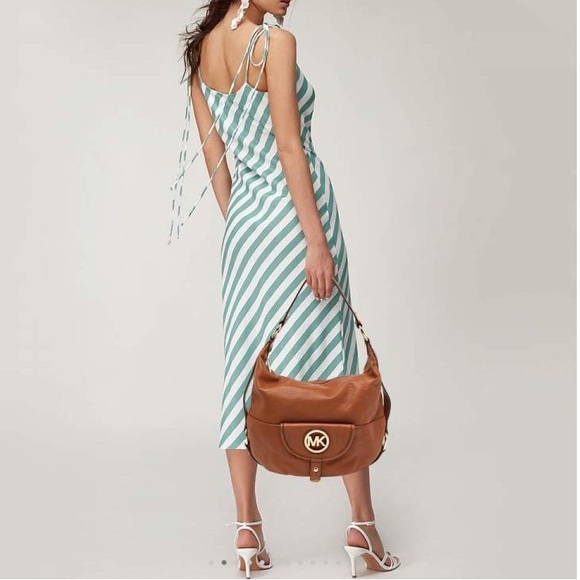 MICHAEL KHORS FULTON LARGE HOBO BROWN/TERRACOTA LEATHER SHOULDER BAG - Picture 3 of 16